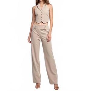 NEW EDIT BY NINE boot cut pants in beige